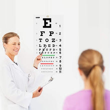 Cargar imagen en el visor de la galería, PECULA Gráfico de ojos, gráfico de ojos Snellen, gráfico de pared, gráficos de ojos con puntero manual y oclusor de ojos para exámenes oculares de 20 pies 11 x 22 pulgadas a22