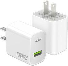 Cargar imagen en el visor de la galería, Paquete de cargadores USB C, cargador de pared tipo C de doble puerto de carga rápida