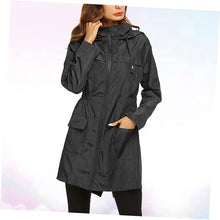 Cargar imagen en el visor de la galería, GAROZATION - Abrigo resistente al viento e impermeable con capucha para mujer