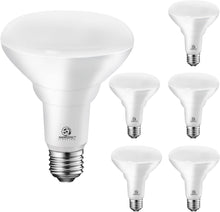 Cargar imagen en el visor de la galería, Bombillas LED BR30 de haz amplio, equivalente a 65 W, regulables, luz de día 5000 K, luces de haz amplio para interiores para lámparas empotradas, certificación UL, paquete de 6. A19