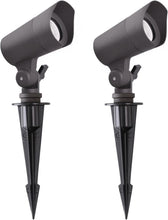 Cargar imagen en el visor de la galería, E ENERGETIC LIGHTING Luces LED de paisaje con conectores, 12 V de bajo voltaje, blanco cálido 3000 K, 4 W, 175 LM, luces de camino de jardín impermeables para exteriores, focos de bandera de árbol con A19