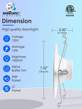 Cargar imagen en el visor de la galería, Paquete de 6 luces LED empotrables 5CCT de 5/6 pulgadas, 2700K/3000K/4000K/5000K/6500K seleccionables, luces de lata regulables con borde deflector, 12 W = 150 W, alto brillo 1000 lm, clasificación IC A19