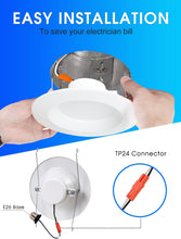 Cargar imagen en el visor de la galería, Energetic - Iluminación LED empotrable de 5/6 pulgadas, 1000 lm, luz descendente de luz diurna de 5000 K, 12 W = 150 W, luz LED regulable, instalación de reacondicionamiento simple, clasificación IC y A19