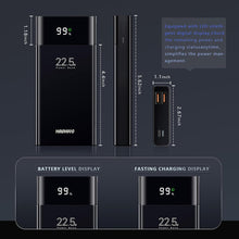 Cargar imagen en el visor de la galería, Cargador portátil de 20000 mAh, con pantalla LED, QC 22.5W y PD 20W carga rápida bidireccional, 3 salidas y 2 entradas, para iPhone, Samsung, iPad, etc. (negro) ln23