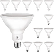 Cargar imagen en el visor de la galería, E ENERGETIC LIGHTING PAR38 - Bombilla LED para exteriores, luz diurna de 5000 K, equivalente a 90 W, clasificación húmeda, 9 A19 00 lm, base E26, no regulable, UL, paquete de 12 bombillas de inundación A19
