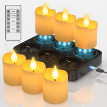 Cargar imagen en el visor de la galería, SoulBay Velas sin llama con temporizador remoto y base de carga