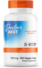 Cargar imagen en el visor de la galería, Doctor's Best 5-Htp sin OMG, vegano, sin gluten, sin soja, 100 mg y 60 cápsulas vegetarianas