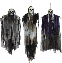 Cargar imagen en el visor de la galería, JOYIN 3 Pack Decoraciones colgantes de fantasmas de esqueleto de Halloween