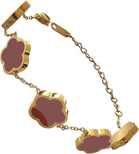 Cargar imagen en el visor de la galería, Pulseras de trébol de cuatro hojas doradas en 18 quilates para mujer