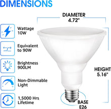 Cargar imagen en el visor de la galería, E ENERGETIC LIGHTING PAR38 - Bombilla LED para exteriores, luz diurna de 5000 K, equivalente a 90 W, clasificación húmeda, 9 A19 00 lm, base E26, no regulable, UL, paquete de 12 bombillas de inundación A19