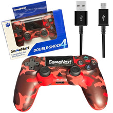 Cargar imagen en el visor de la galería, GameNext Upgraded Wireless Controller Compatible for PS4 Gamepad Compatible with PS4/Pro/Slim/Windows PC, Joystick for PS-4 with Touchpad/Stereo Headphone (Camouflage Red) A19