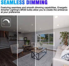 Cargar imagen en el visor de la galería, Bombillas LED BR30 de haz amplio, equivalente a 65 W, regulables, luz de día 5000 K, luces de haz amplio para interiores para lámparas empotradas, certificación UL, paquete de 6. A19