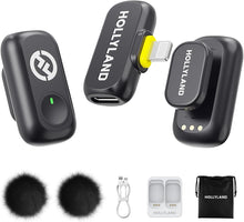 Cargar imagen en el visor de la galería, Micrófono inalámbrico Hollyland Lark A1 Mini para iPhone 14/13/12 (2TX + Lightning RX) 48kHz/24-bit