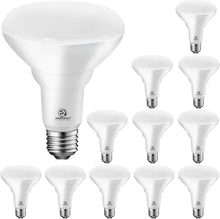 Cargar imagen en el visor de la galería, Energetic - Paquete de 12 bombillas LED empotrables BR30, 1100 lúmenes, equivalente a 85 W, regulables, blanco suave de 2700 K, luces de inundación para interiores para latas empotradas, certificación A19