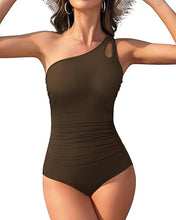 Cargar imagen en el visor de la galería, Century Star Traje de baño de una pieza de un hombro para mujeres
