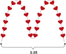 Cargar imagen en el visor de la galería, Guirnalda de fieltro con corazones rojos de 72