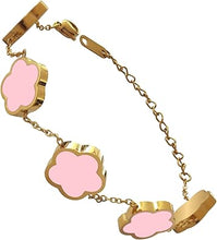 Cargar imagen en el visor de la galería, Pulseras de trébol de cuatro hojas doradas en 18 quilates para mujer
