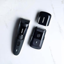 Cargar imagen en el visor de la galería, MANSCAPED® The Beard Hedger™ Premium - Recortadora de barba para hombre y afeitadora facial ln23 compacta The Handyman™ con nivelador de pelo largo y cuchillas de aluminio