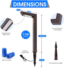 Cargar imagen en el visor de la galería, Energetic 3CCT - Luces de paisaje de bajo voltaje, 5W 200LM IP65, impermeables, luces LED para camino, 50000 horas, iluminación de paisaje al aire libre, luz lateral moderna cuadrada, carcasa de A19