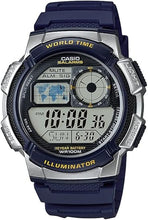Cargar imagen en el visor de la galería, Casio AE1000W Series | Men’s Digital Watch | 100M WR | Multi Alarms | 100 SEC Stopwatch | Countdown Timer | ln24 World Map for World Time | LED Light | LC Analog Display | 10 Year Battery