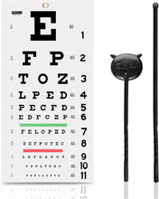 Cargar imagen en el visor de la galería, PECULA Gráfico de ojos, gráfico de ojos Snellen, gráfico de pared, gráficos de ojos con puntero manual y oclusor de ojos para exámenes oculares de 20 pies 11 x 22 pulgadas a22