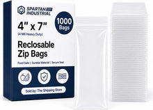 Cargar imagen en el visor de la galería, Spartan Industrial - Bolsas pequeñas con cremallera resistentes de 6" x 8" (1000 unidades)