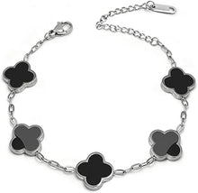 Cargar imagen en el visor de la galería, Pulseras de trébol de cuatro hojas doradas en 18 quilates para mujer