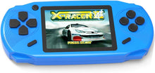 Cargar imagen en el visor de la galería, Juegos de consola de mano de 16 bits para niños y adultos, pantalla grande de 3 pulgadas, precargada con 100 juegos clásicos en alta definición, recargable por USB, idea de regalo (azul) A19