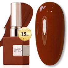 Cargar imagen en el visor de la galería, Double Rhythm 15ml de esmalte de uñas en gel marrón oscuro