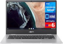 Cargar imagen en el visor de la galería, ASUS - Excelente reacondicionado - Chromebook CX1400CKA-WS01-CB (Celeron N4500, 4GB, 64GB eMMC, 14,0" 1366x768, Intel UHD, Chrome OS) - Plata