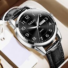 Cargar imagen en el visor de la galería, Reloj para hombre, reloj de cara grande para hombre, correa de cuero, reloj clásico para hombre, reloj de fecha para hombre, a21 reloj analógico para hombre, reloj analógico para hombre, reloj de