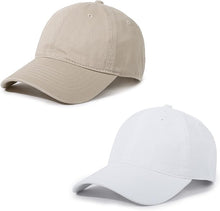 Cargar imagen en el visor de la galería, Gorra de béisbol unisex de algodón liso en blanco para papá, ajustable, estilo vintage a22