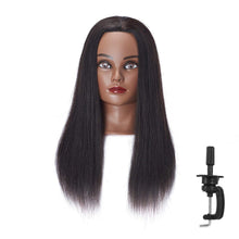 Cargar imagen en el visor de la galería, Hairingrid Cabeza de Maniquí 20"-22" 100% Cabello Humano Peluquería Cosmetología Maniquí Cabeza de Entrenamiento de Cabello y Soporte de Abrazadera Gratis