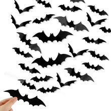 Cargar imagen en el visor de la galería, DIYASY Bats Wall Decor, 120 Pcs 3D Bat Halloween Decoration Stickers para decoración del hogar 4 tamaños
