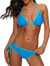 Cargar imagen en el visor de la galería, Traje de baño de dos piezas en triángulo de bikini con cordones