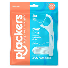 Cargar imagen en el visor de la galería, Plackers Twin Line Púas de Hilo Dental, Tuffloss de Doble Línea 75 unidades