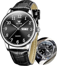 Cargar imagen en el visor de la galería, Reloj para hombre, relojes clásicos de plata para hombres, a21 reloj de acero inoxidable resistente al agua, números romanos, fácil de leer