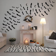 Cargar imagen en el visor de la galería, DIYASY Bats Wall Decor, 120 Pcs 3D Bat Halloween Decoration Stickers para decoración del hogar 4 tamaños