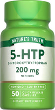 Cargar imagen en el visor de la galería, Nature's Truth Cápsulas 5HTP de 200 mg | 50 unidades | 5 hidroxitriptófano | Suplemento sin OMG y sin gluten | Suplemento sin OMG y sin gluten