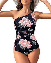 Cargar imagen en el visor de la galería, Century Star Traje de baño de una pieza de un hombro para mujeres