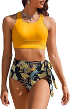 Cargar imagen en el visor de la galería, Conjunto de bikini de cintura alta para mujer