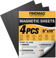 Cargar imagen en el visor de la galería, FINDMAG Hojas magnéticas con parte trasera adhesiva cortada y personalizable