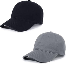 Cargar imagen en el visor de la galería, Gorra de béisbol unisex de algodón liso en blanco para papá, ajustable, estilo vintage ln25