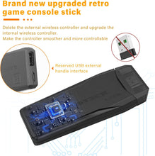Cargar imagen en el visor de la galería, Consola de juegos retro inalámbrica, palo de juegos retro con 9 emuladores integrados, más de 20,000 juegos, salida HDMI 4k y controlador inalámbrico de 2.4 GHz, videojuegos Plug and Retro Play para A19