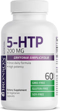 Cargar imagen en el visor de la galería, Bronson 5-HTP 200mg (5-hidroxitriptófano) Griffonia Simplicifolia Sin OMG, 60 Cápsulas Vegetarianas