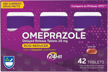 Cargar imagen en el visor de la galería, Tabletas reductoras de ácido omeprazol de liberación retardada, 20 mg, 3 botellas, 14 unidades cada una (42 unidades en total), sin sabor, alivio de la acidez estomacal, medicina para la LN23