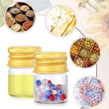 Cargar imagen en el visor de la galería, Kesell Mini botellas de vidrio transparente de 0.2 fl oz con tapas de rosca