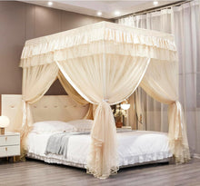 Cargar imagen en el visor de la galería, Mengersi Cortina para Dosel de Cama Princesa, con 4 Esquinas, Dosel con Mosquitero para Cama de Princesa