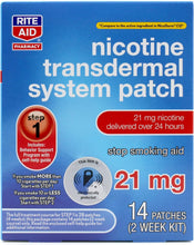 Cargar imagen en el visor de la galería, Parches de nicotina - Paso 1 | 21 mg - 14 unidades | Parches para dejar de fumar ln23 | Ayuda para fumar para ayudar a dejar de fumar | Parche del sistema transdérmico de nicotina