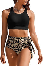 Cargar imagen en el visor de la galería, Conjunto de bikini de cintura alta para mujer